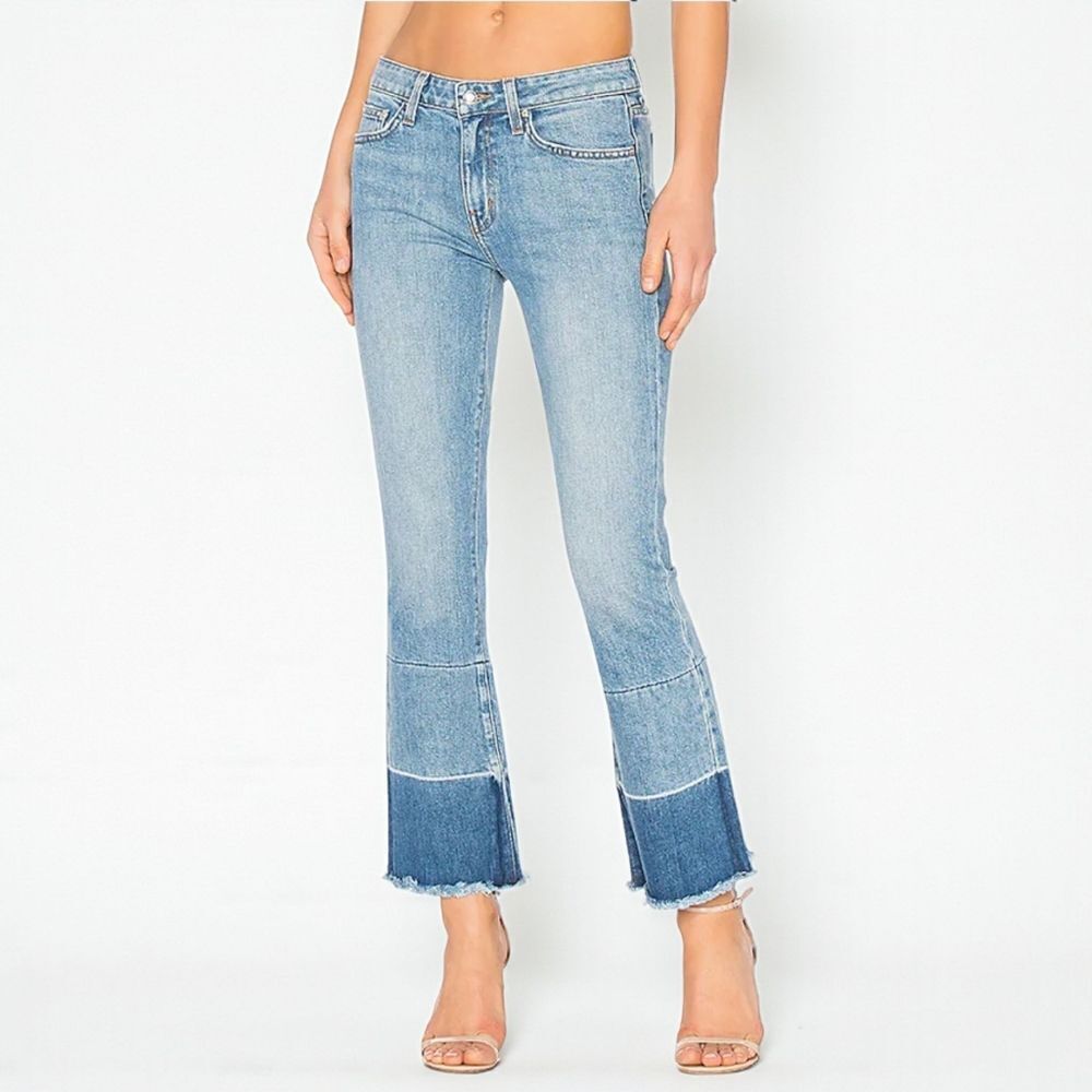 Derek Lam 10 Crosby Jane Mid Rise Flip Flop Flare Light Wash Denim Jeans 29